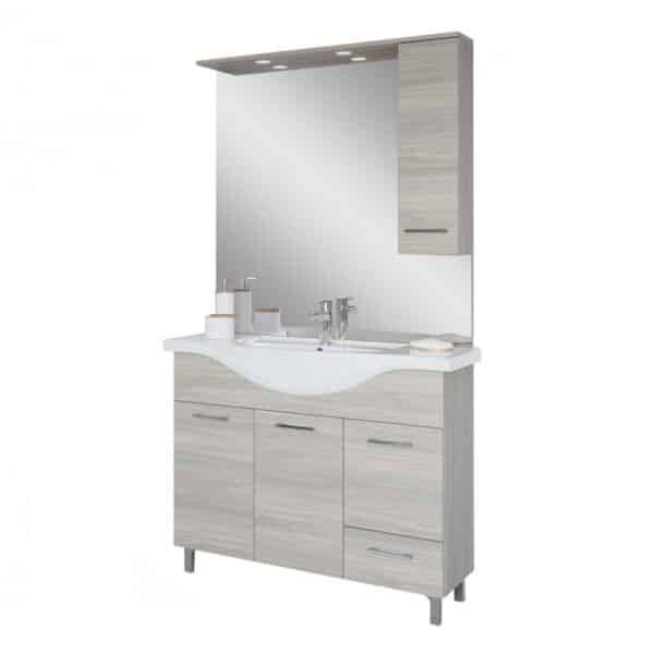 MS 105 alsó fürdőszoba bútor három ajtós Szürke Sonoma tölgy