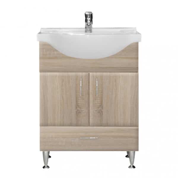 MS 65 alsó fürdőszoba bútor kétajtós Szürke Sonoma tölgy