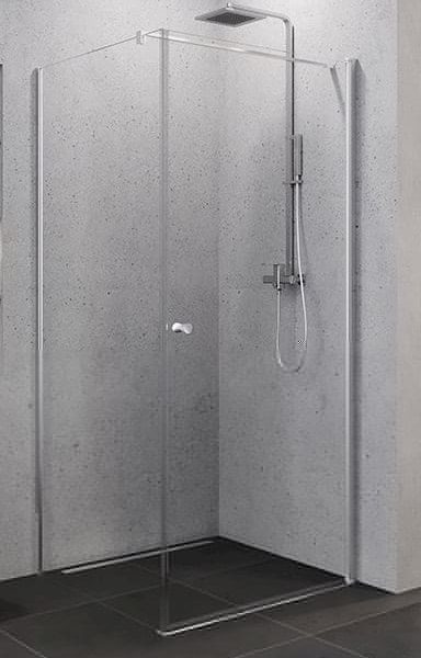 Roltechnik Szögletes Zuhanykabin egyszárnyű ajtófal és fix oldalfallal