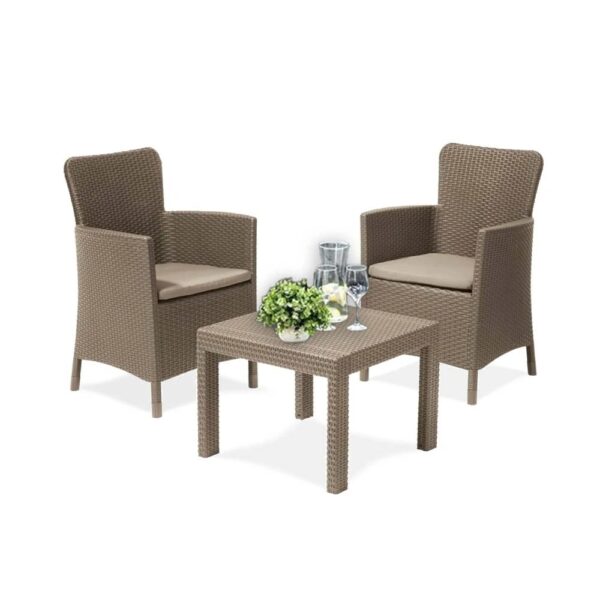 Salvador műrattan kerti bútor szett cappuccino