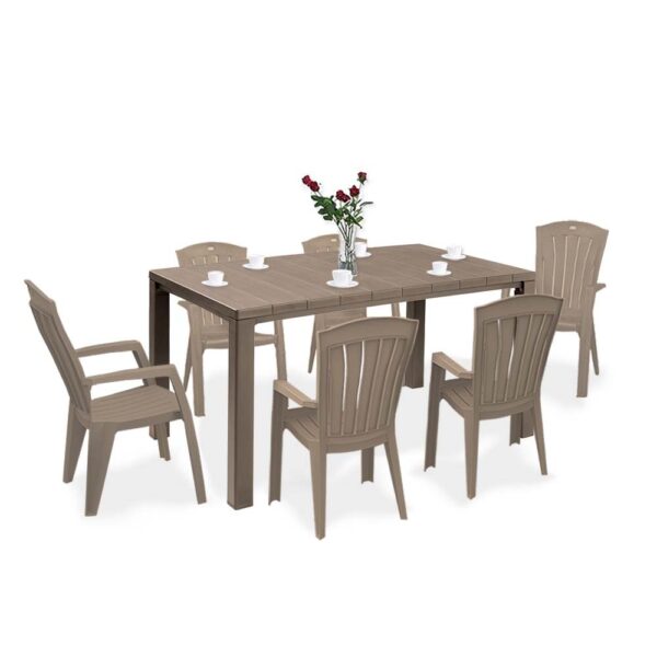 Sanjulie 6+1 kerti bútor garnitúra szett cappuccino