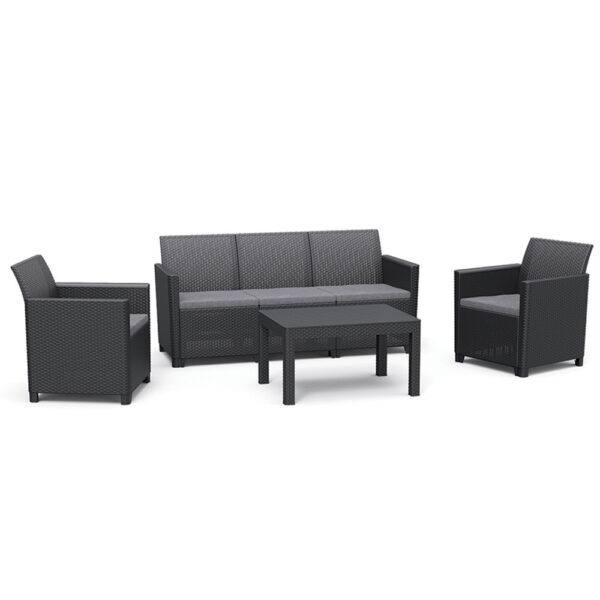 Claire 5 személyes kerti bútor garnitúra orlando asztallal grafit