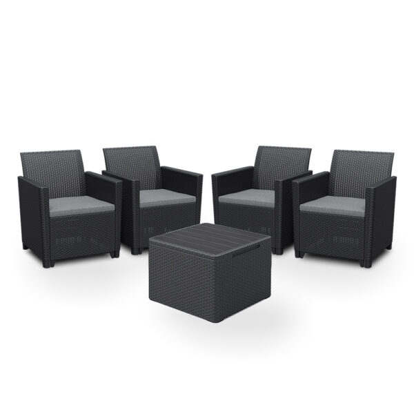 Claire II 4 személyes kerti bútor garnitúra grafit