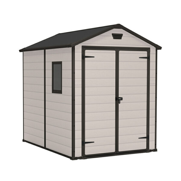 MANOR 6X8 MŰANYAG KERTI HÁZ BEIGE SZÍNBEN