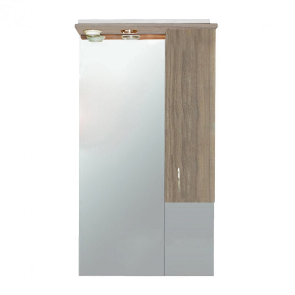 Bianca Plus 55 fürdőszoba bútor felsőszekrény, rauna szil színben, jobbos nyitásirány