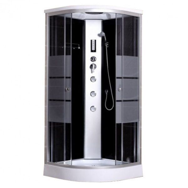 Lisa Black 90x90 cm íves hidromasszázs zuhanykabin