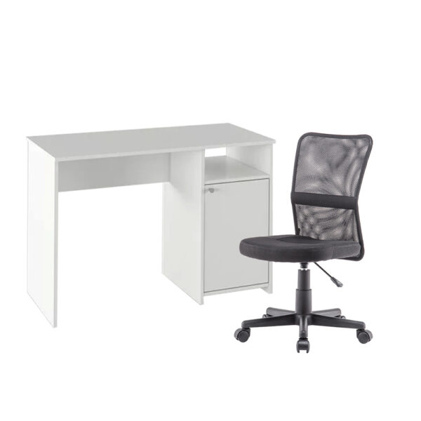 Lygon fehér számítógépasztal Office forgószékkel