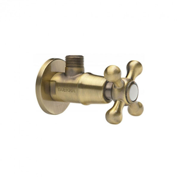 LUX Retro stílusú sarokszelep 1/2x1/2" kerámia betét, antik réz színben