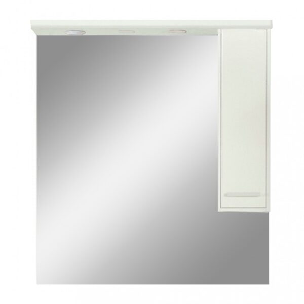 Nerva 85-cm-es tükrös felsőszekrény, Tükörfényes fehér színben