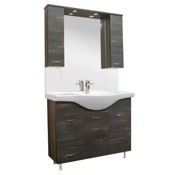 Vanessa 105 komplett fürdőszoba bútor Fekete Freya tölgy