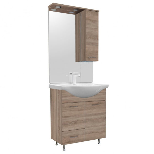 Vanessa 75 komplett fürdőszoba bútor Szürke Sonoma tölgy