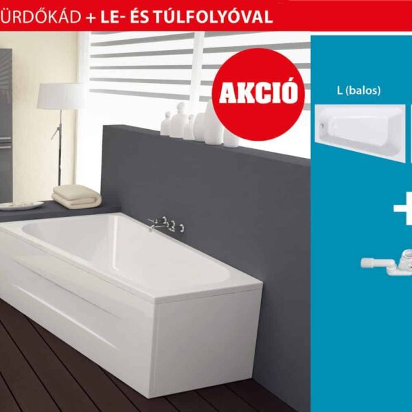 Kolpa San Beatrice fürdőkád test + le- és túlfolyó csomagajánat