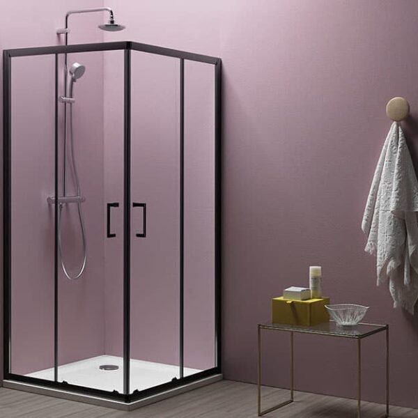 Kolpa San Eco Quat TKK 90x90 szögletes zuhanykabin fekete profillal akciós csomagajánlat