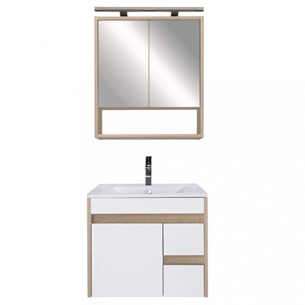 Luna 60 komplett fürdőszoba bútor fehér-sonoma tölgy