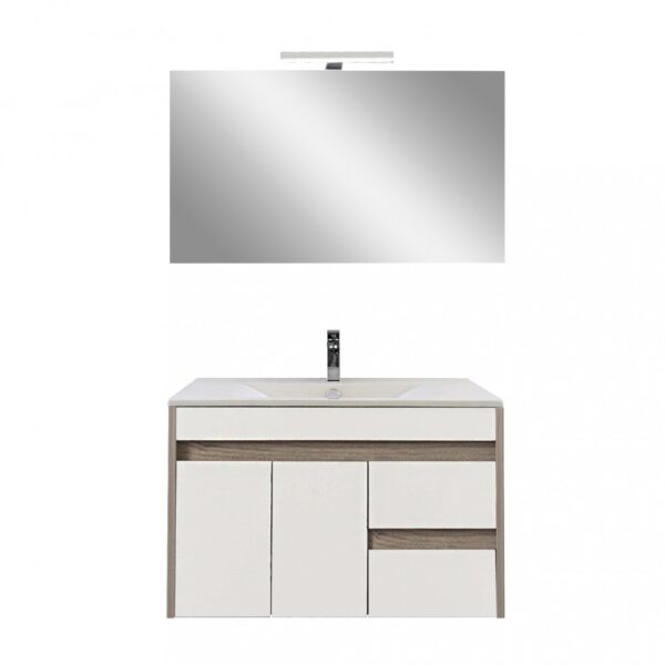 Luna Prime 80 komplett fürdőszoba bútor fehér-rauna szil
