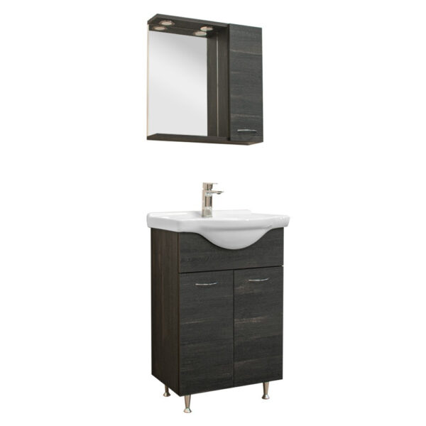 Ruben 55 komplett fürdőszoba bútor Fekete Freya tölgy